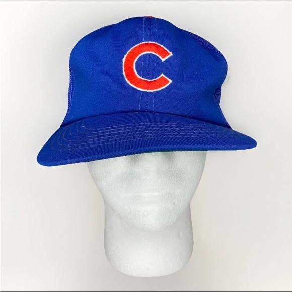 Vintage Chicago Cubs Snapback Mesh Back Baseball Hat Cap MLB Made Korea Grosscap - Picture 1 of 9